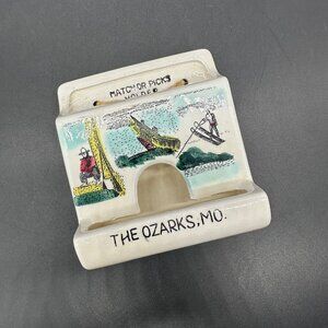 Vintage Match Toothpick Holder Ozarks Missouri Souvenir Mid Century Kitsch